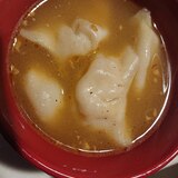 冷凍水餃子で簡単味噌スープ